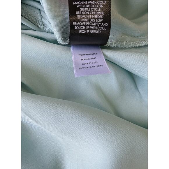 Torrid Madison Satin Button-Up Long Sleeve Shirt Mint Green Womens 12 Large New - Picture 7 of 9